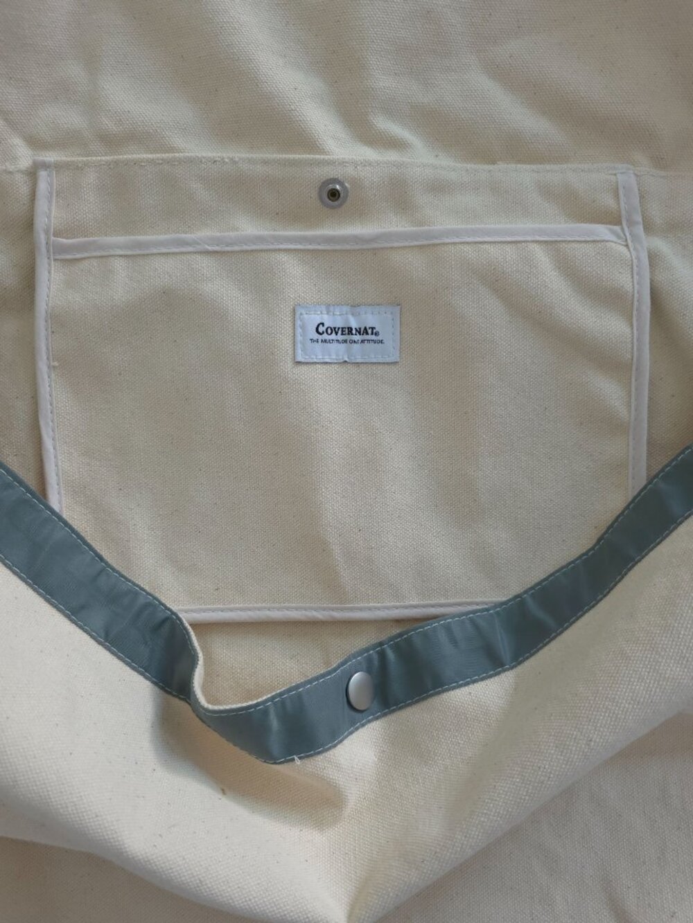Covernat Authentic Logo Beige Canvas Messenger Bag Adjustable Strap - Picture 4 of 6